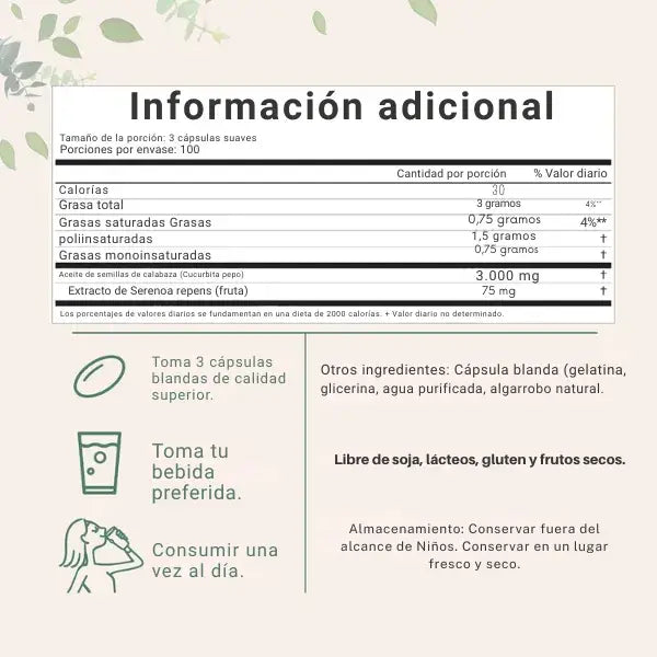 Capsulas Blandas de Aceite de Semillas de Calabaza