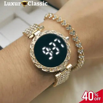 Reloj Luxur Led + Pulsera 🎁 Preventa Mes de las Madres -40% dcto