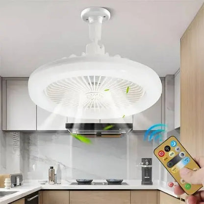 EN LIQUIDACION 85% DCTO 🚨 Bombillo Ventilador Luz led + Control remoto