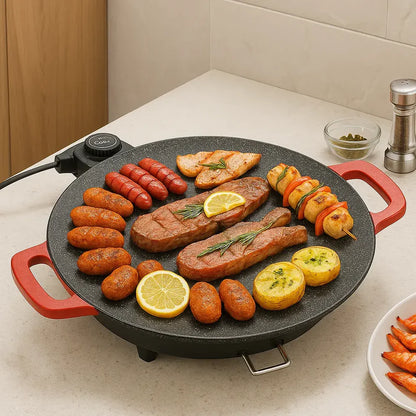 Sartén redonda coreana eléctrica para parrilla👩🏼‍🍳