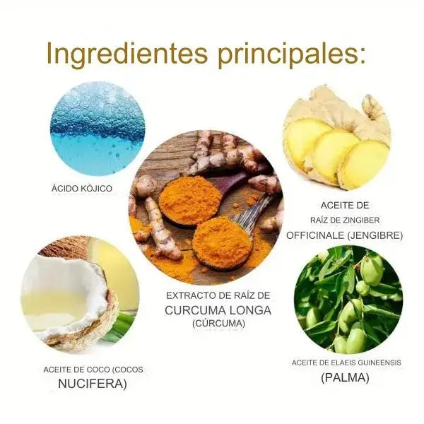 Elimina Manchas y Aclara tu Piel ✨ Jabón Mágico de Cúrcuma y Ácido Kójico