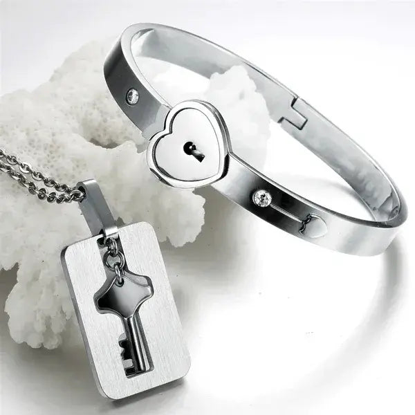 Pulsera Corazon con Llave + Collar ♥