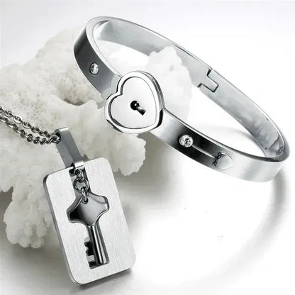 Pulsera Corazon con Llave + Collar ♥