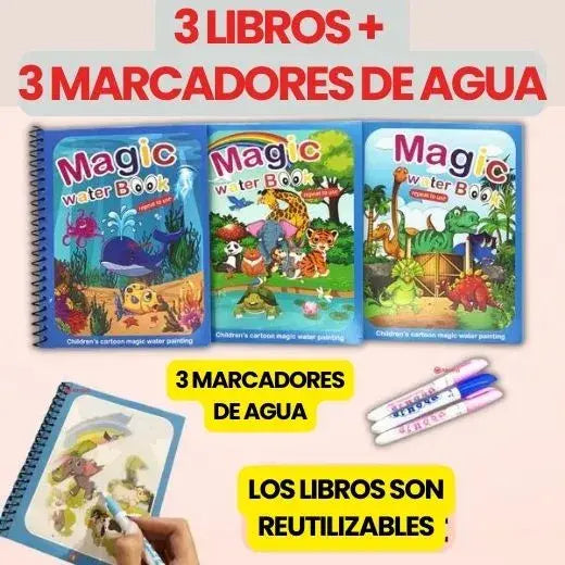 Kit Montessori | 3 Libros + 3 Marcadores de Agua 💦