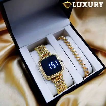 Reloj Luxur Led + Pulsera 🎁 Preventa Mes de las Madres -40% dcto
