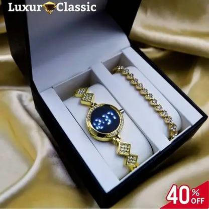 Reloj Luxur Led + Pulsera 🎁 Preventa Mes de las Madres -40% dcto