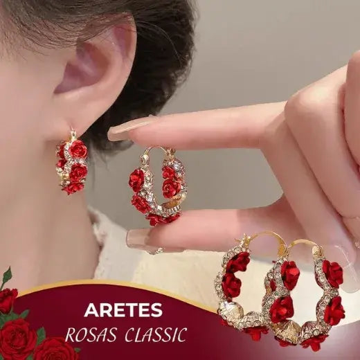 Joyería Europea | Aretes Rosas Classic 🌹