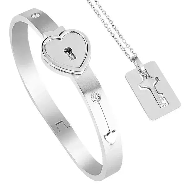 Pulsera Corazon con Llave + Collar ♥