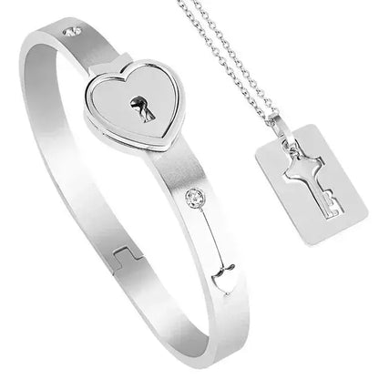 Pulsera Corazon con Llave + Collar ♥