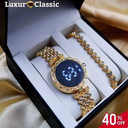 Reloj Luxur Led + Pulsera 🎁 Preventa Mes de las Madres -40% dcto