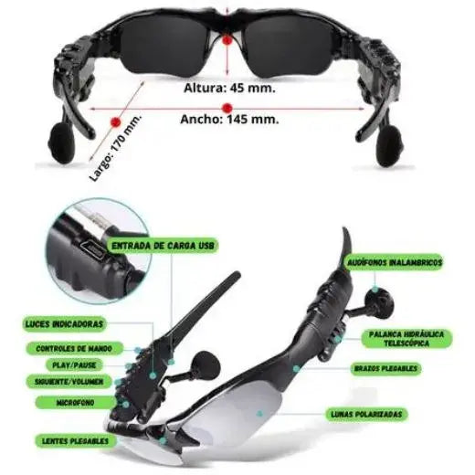 Gafas de sol Bluetooth | auriculares y micrófono