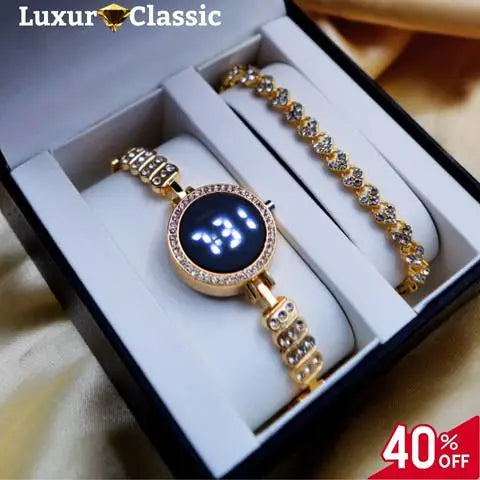 Reloj Luxur Led + Pulsera 🎁 Preventa Mes de las Madres -40% dcto