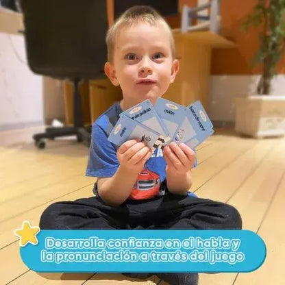 AprendiCards Juego de Tarjetas Hablantes en Español | +Obsequio (56 tarjetas en inglés)
