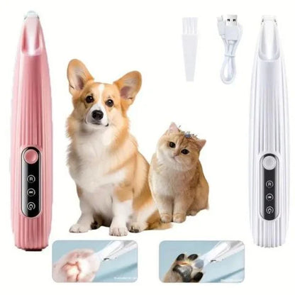 Recortadora de patas para mascotas recargable, con pantalla y luz led. 🐾