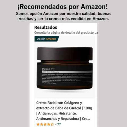 Crema Facial de Colágeno & Baba de caracol | 100g. Producto Unisex